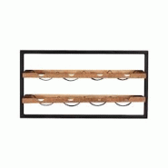 SIT Möbel Étagère murale pour 8 bouteilles | Bois de manguier naturel | Métal noir | L 65 x P 25 x H 35 cm - multicolore multi-matériau 14336-01 SIT Möbel Étagère murale pour 8 bouteilles | Bois de manguier naturel | Métal noir | L 65 x P 25 x H 35 cm - multicolore multi-matériau 14336-01
