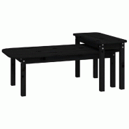 VidaXL Ensemble de tables basses 2 pcs Noir Bois massif de pin Modèle Ombre Sirocco Prime - 822366