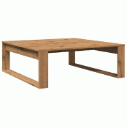 VidaXL Table basse chêne artisanal 100x100x35 cm bois d'ingénierie Modèle Fusion Royale - 856691