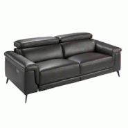AC ANGEL CERDA Angel Cerdá Canapé relax 3 places en cuir marron chocolat 6051C 215 x 103 x 99 - noir fourrure 8435631002840 AC ANGEL CERDA Angel Cerdá Canapé relax 3 places en cuir marron chocolat 6051C 215 x 103 x 99 - noir fourrure 8435631002840