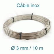 Kit 5M câble 7x7 4mm serti en inox. + tendeur articulé en inox.