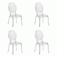 Chaise de salle à manger / Chaise design Cristalio en polycarbonate transparent, lot de 4, hjh LIVING - transparent plastique 729499