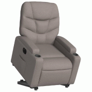 Fauteuil inclinable électrique taupe tissu Modèle Nerdelion - 8721012171169