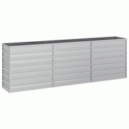 Helloshop26 - Jardinière bac lit surélevé plantes fleurs terrasse jardin de jardin 240 x 40 x 77 cm acier galvanisé argenté Argent 02_0039411 - 3 Helloshop26 - Jardinière bac lit surélevé plantes fleurs terrasse jardin de jardin 240 x 40 x 77 cm acier galvanisé argenté Argent 02_0039411 - 3
