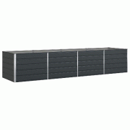 Helloshop26 - Jardinière rectangulaire design moderne extérieur 195 x 100 x 45 cm en acier galvanisé anthracite 02_0059249 - acier 3000241021564