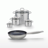 Lot Poêle 28cm & 4 Faitouts Elo Profi Therm Platinum - gris inox 3176239951981