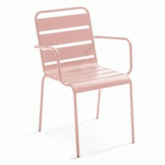 Oviala Business Fauteuil de jardin en métal rose poudré Oviala - rose acier 113891 Oviala Business Fauteuil de jardin en métal rose poudré Oviala - rose acier 113891