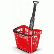 Panier à roulettes 45 litres - Anse rétractable - Plusieurs coloris - Lot de 10_0