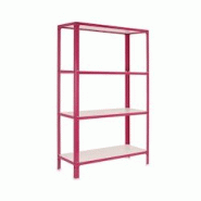 PROREGAL Étagère de vie LIVING KOALA WOOD avec 4 étagères | HxLxP 160x100x30cm | Charge du compartiment 150kg | Rose/Blanc - métal RS108-05 PROREGAL Étagère de vie LIVING KOALA WOOD avec 4 étagères | HxLxP 160x100x30cm | Charge du compartiment 150kg | Rose/Blanc - métal RS108-05
