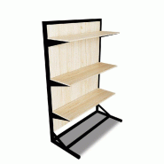 Structure gondole L92xP51xH145cm Pin Naturel Noir mat - simple face - tube 30x30
