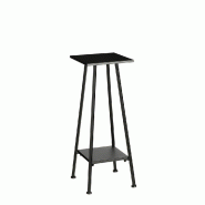Table de présentation haute noir 30x30x80 cm