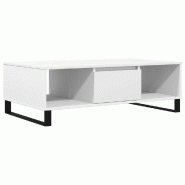 VidaXL Table basse blanc 104x60x35 cm bois d'ingénierie Modèle Soleil Boreal - 827092