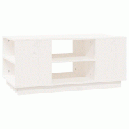 VidaXL Table basse Blanc 90x49x40,5 cm Bois massif de pin Modèle Helios Pro - 814400