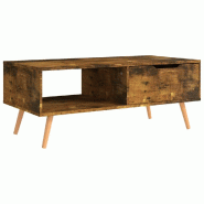 VidaXL Table basse Chêne fumé 100x49,5x43 cm Bois d'ingénierie Modèle Apex Panorama Advance - 326794