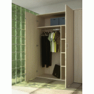Armoire vestiaire avec portes battantes - Mobel Linea - 100, Blanc pastel_0