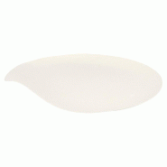 Assiette Feuille bagasse blanche 23x3,4cm - par 100