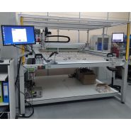 Cellule robotisée pour dépose de colle - robot cartésien grande surface - contrôle écran tactile - communication MES