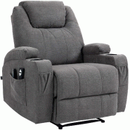 CLP Fauteuil Hepler avec fonction massage Tissu HBT: 105x83x94 cm Gris Tissu - gris textile 322221