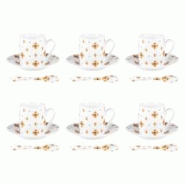 Coffret 6 tasses à café avec sous tasses Eleor 10 cl - Rond Porcelaine Table Passion 8x cm - doré porcelaine 3106232376931 Coffret 6 tasses à café avec sous tasses Eleor 10 cl - Rond Porcelaine Table Passion 8x cm - doré porcelaine 3106232376931