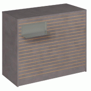 Comptoir Vertigo H T03nat. Spl.Gauche L120cm 2tabl.Couliss.4tab.Amovib-béton