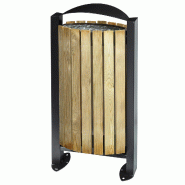 Corbeille ARKEA 60 Litres façades bois - Gris Manganèse