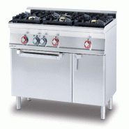 Cuisinière mixte à 3 feux avec four électrique statique et compartiment neutre avec porte. Dimensions 120x60 h90 cm. Modèle CF3-612GEMV - 2255