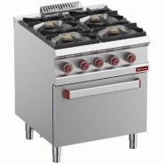 Diamond - Fourneau 4 feux vifs gaz, four élect. Convection GN 1/1 - réf. G7/4BFEV7-N - gris AKS-G7/4BFEV7-N