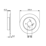 Disque de frein Bosch 0986479792 - boîte de 2 disques - type plein - 4 trous - arrière Disque de frein Bosch 0986479792 - boîte de 2 disques - type plein - 4 trous - arrière