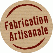 Étiquette cadeau adhésive - Fabrication Artisanale - kraft et rouge - Ø35mm - boîte de 500