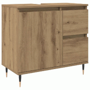 Helloshop26 - Armoire de salle de bain en bois d'ingénierie 65 x 33 x 60 cm avec grand espace de rangement style industriel en chêne 02_0051104 - Bo