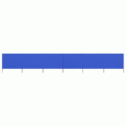 Helloshop26 - Brises-vue paravent 6 panneaux tissu 800 x 120 cm bleu azuré 02_0008838 - bleu Bois massif 3000473982725