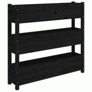 Helloshop26 - Jardinière bac lit surélevé plantes fleurs terrasse jardin 112 x 25 x 104,5 cm bois massif de pin noir 02_0037397 - 3000217845279 Helloshop26 - Jardinière bac lit surélevé plantes fleurs terrasse jardin 112 x 25 x 104,5 cm bois massif de pin noir 02_0037397 - 3000217845279