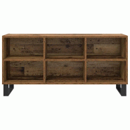 Helloshop26 - Meuble TV en bois ancien avec 6 étagères design épuré salon 103,5 x 30 x 50 cm en bois d'ingénierie 02_0052757 - métal 3000237575552
