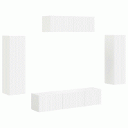 Helloshop26 - Meuble TV mural moderne modulable rangement spacieux 31 x 100 x 29,5 cm en bois blanc 02_0056208 - blanc Bois massif 3000239412794