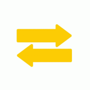 Lot de 20 flèches de circulation autocollantes jaunes