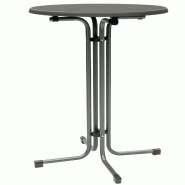METRO PROFESSIONAL Table de bar pliante Mistrano, acier, Ø 80 x 110 cm , ronde, grise - gris acier 4337182242826