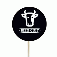 MONDO DECO Piques cuisson papier - Piques à viande noirs (bien cuit) - Français - Ø4 cm x250 pcs Mondo Déco - papier 3558847431145