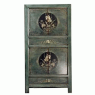 OPIUM OUTLET Armoire buffet commode sideboard console chiffonnier asia meubles chinois asiatique vintage oriental entièrement monté - vert Bois mass OPIUM OUTLET Armoire buffet commode sideboard console chiffonnier asia meubles chinois asiatique vintage oriental entièrement monté - vert Bois mass