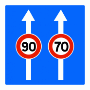 Panneau indication C24a - Conditions particulières de circulation par voie - Limitation de vitesse Panneau indication C24a - Conditions particulières de circulation par voie - Limitation de vitesse