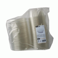 Papstar 500 Pots à charcuterie & saladiers to go avec couvercle à charnière, R-PET ovale 750 ml - transparent 88050
