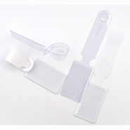 Porte étiquette bagage en vinyle - Référence : ids98 - Lot de 100 - Blanc ou transparent