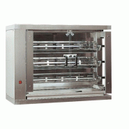 Rôtissoire électrique en acier inox - 4 modèles disponibles de 6 à 36 poulets, broches tournantes et éclairage intérieur Rôtissoire électrique en acier inox - 4 modèles disponibles de 6 à 36 poulets, broches tournantes et éclairage intérieur