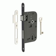 Serrure encastrable à clé pour porte de chambre, axe 50mm, bouts ronds, noir, 1 clé - THIRARD - noir 3150260012026 Serrure encastrable à clé pour porte de chambre, axe 50mm, bouts ronds, noir, 1 clé - THIRARD - noir 3150260012026