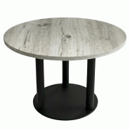 Table de restaurant intérieur drift wood country diamètre 110 cm avec le pied jason - tigaone - 3701680324352