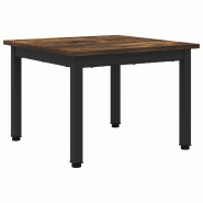 VidaXL Table basse Chêne Fumé 50 x 50 x 36 cm Bois d'ingénierie Modèle Helios Jardin - 892544