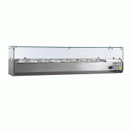 Vitrine à ingrédients réfrigérée avec pare-haleine - 8 x GN 1/4 | Tefcold - VK33-180