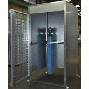 Abri pour bouteilles de gaz - extérieur - parois et toit en tôle galva - 1200x1200x2300 mm