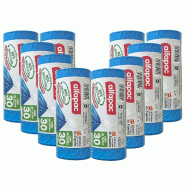 Alfapac - Sacs poubelle à fermeture automatique 30 L 55 x 60 cm, 10 rouleaux x 15 unités (80 % recyclés) - bleu PK6989