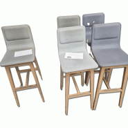 Chaise de restauration - Hauteur Haute (H=950-1150mm) - Skaï ou Vinyle, Gris Inconnue CHSHH40x47SkaiGris