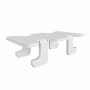 Chapeau montant L6cm blanc 9003 - Acier